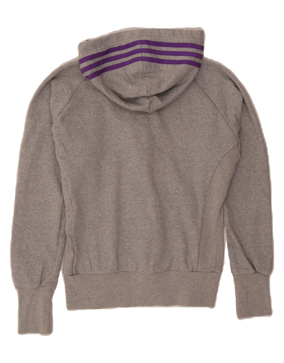 ADIDAS Girls Climalite Zip Hoodie Sweater 13-14 Years Grey Cotton Vintage Adidas and Second-Hand Adidas from Messina Hembry 