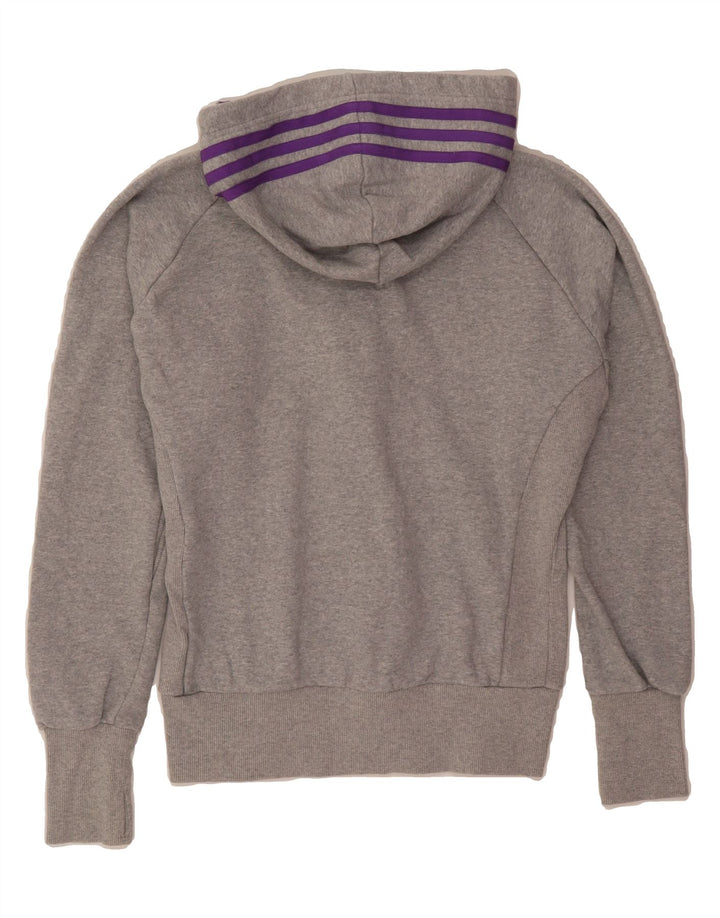 ADIDAS Girls Climalite Zip Hoodie Sweater 13-14 Years Grey Cotton Vintage Adidas and Second-Hand Adidas from Messina Hembry 