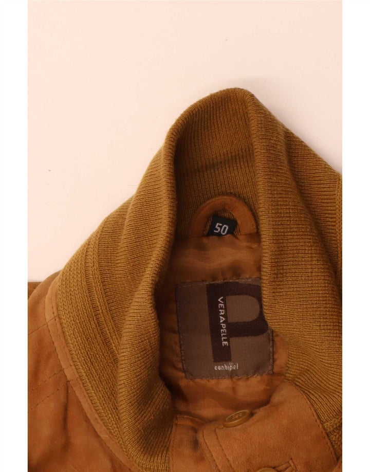Jaqueta bomber masculina de camurça Conbipel IT 50 grande couro marrom