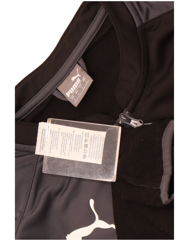 Puma Mens Treino Top Jaqueta Grande Poliéster Colorblock Preto