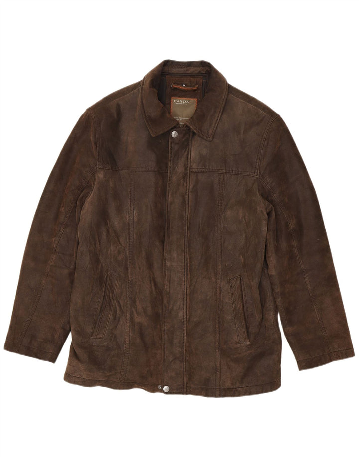 Jaqueta de couro masculina Canda EU 54 2XL couro marrom