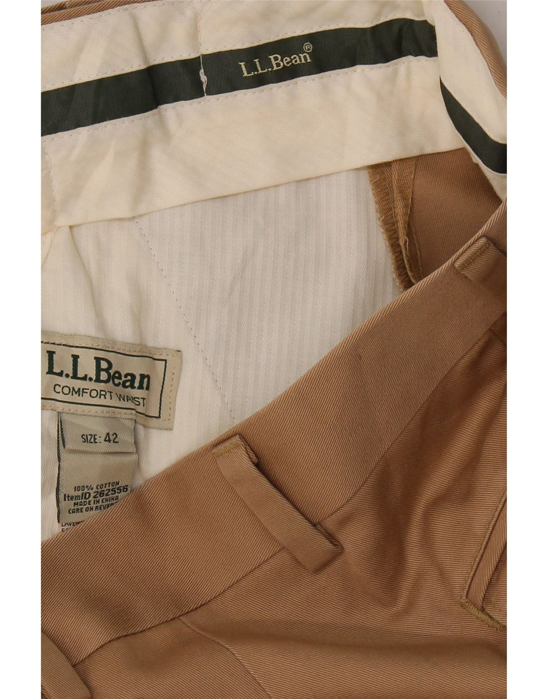 L.L.BEAN Mens Pegged Casual Trousers W42 L28 Beige Cotton Vintage L.L.Bean and Second-Hand L.L.Bean from Messina Hembry 