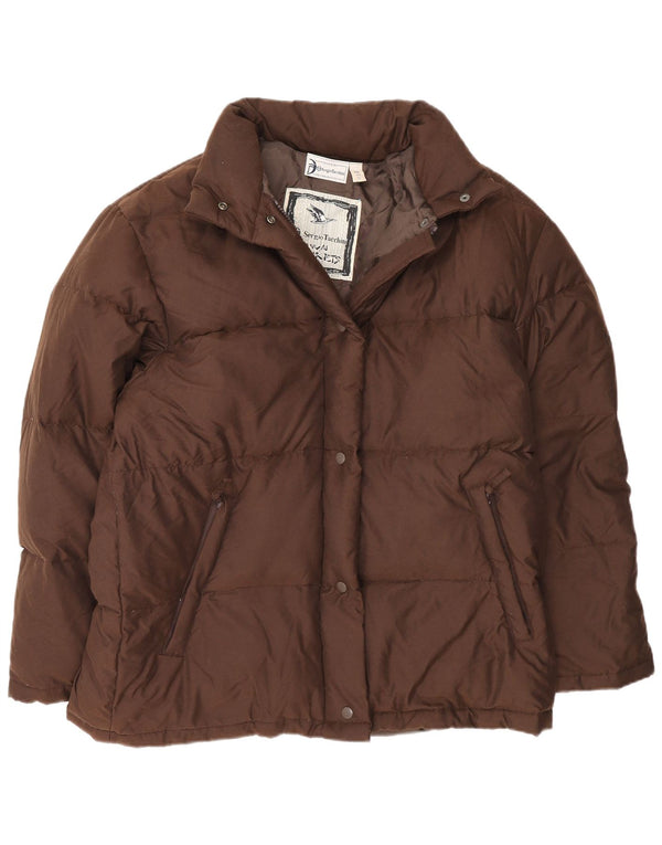 Jaqueta acolchoada feminina Sergio Tacchini UK 14 médio marrom poliamida
