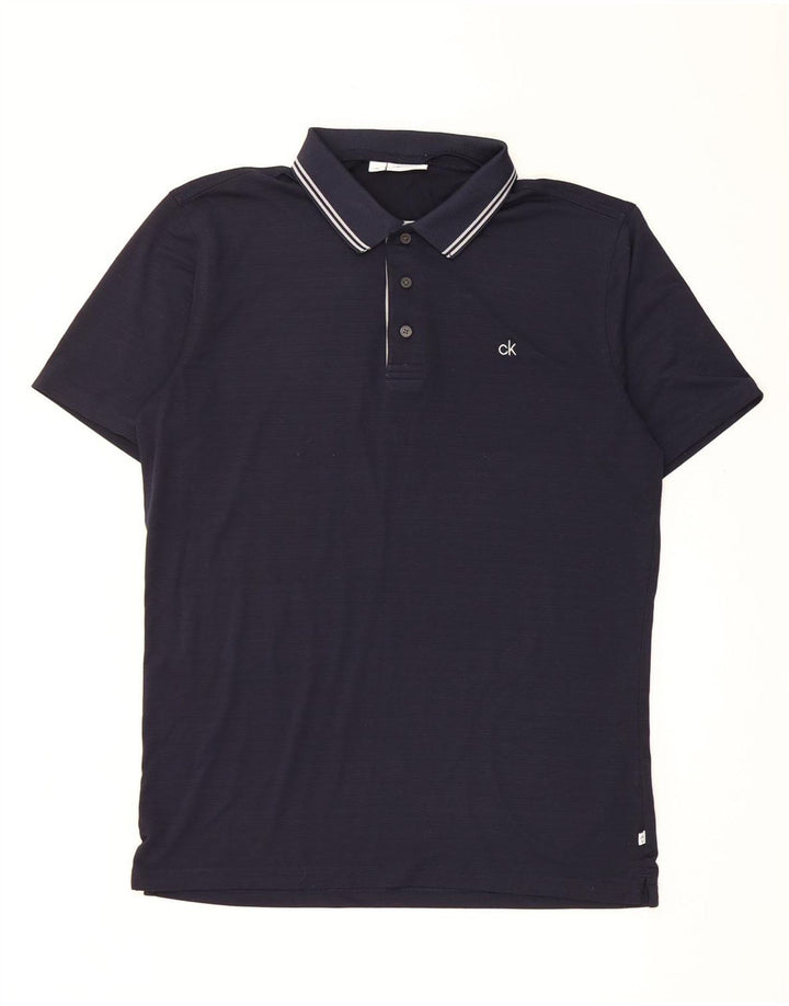 Camisa polo masculina Calvin Klein média azul marinho poliéster