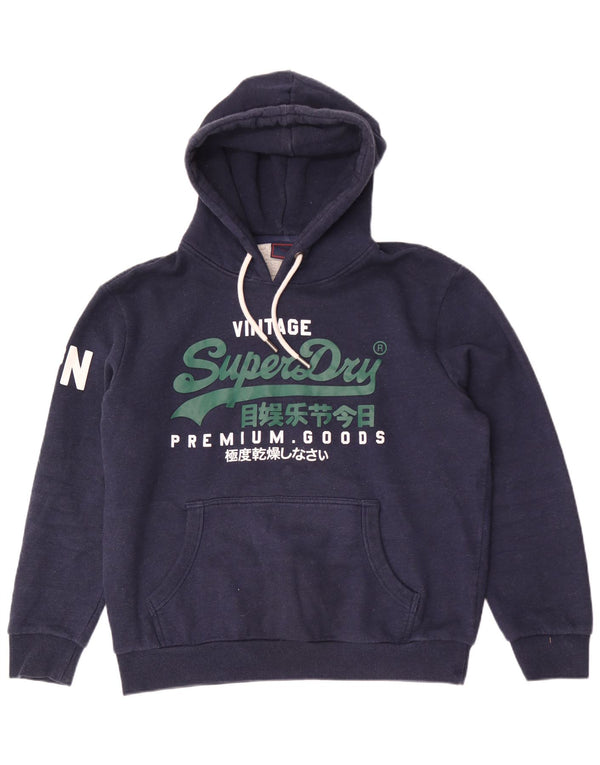 Superdry Mens Graphic Hoodie Jumper XL Azul Marinho Algodão