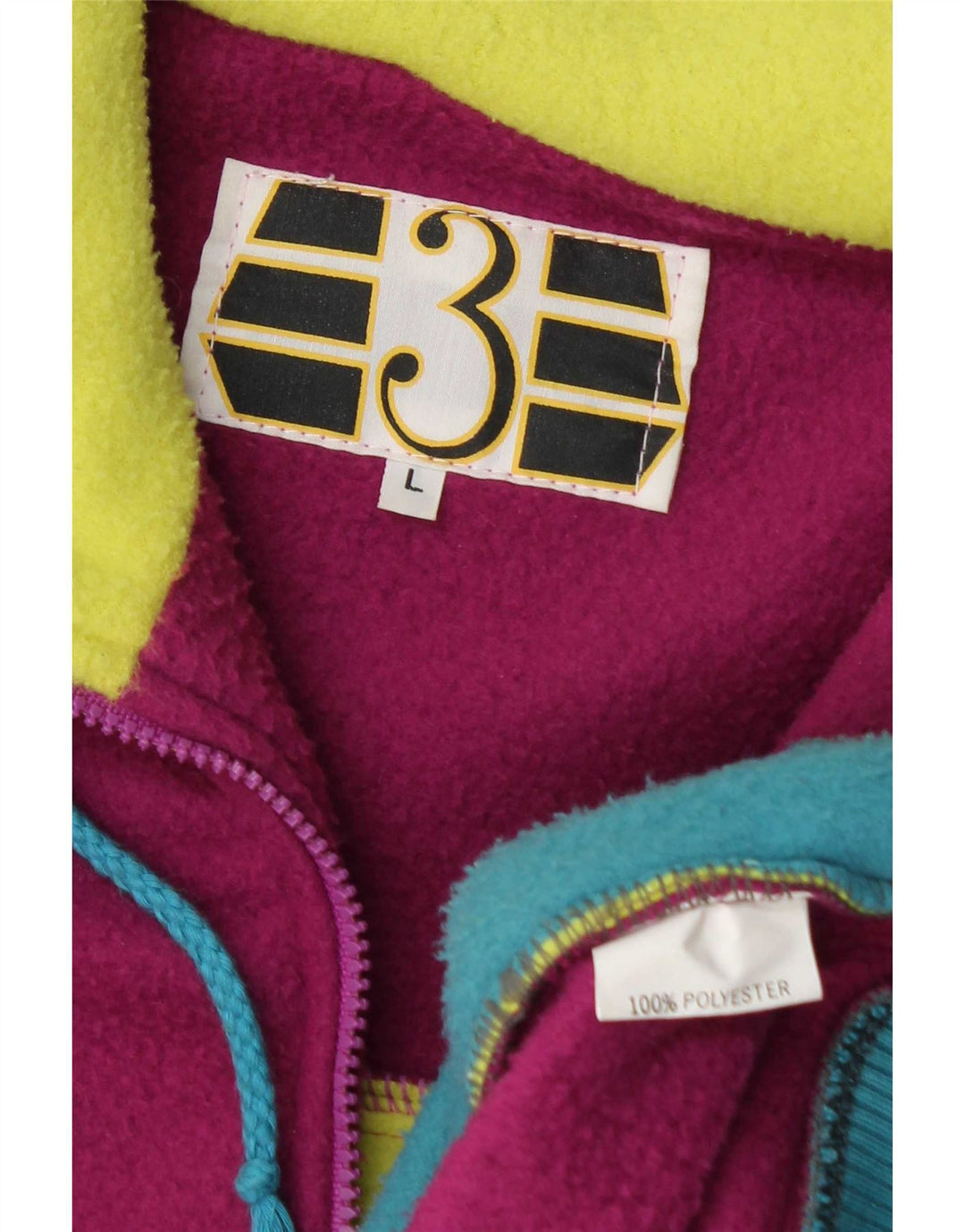 Jaqueta de lã gráfica masculina vintage UK 40 grande bloco colorido multicolorido