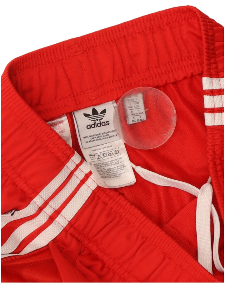 Adidas meninos calças de treino joggers 13-14 anos poliéster vermelho