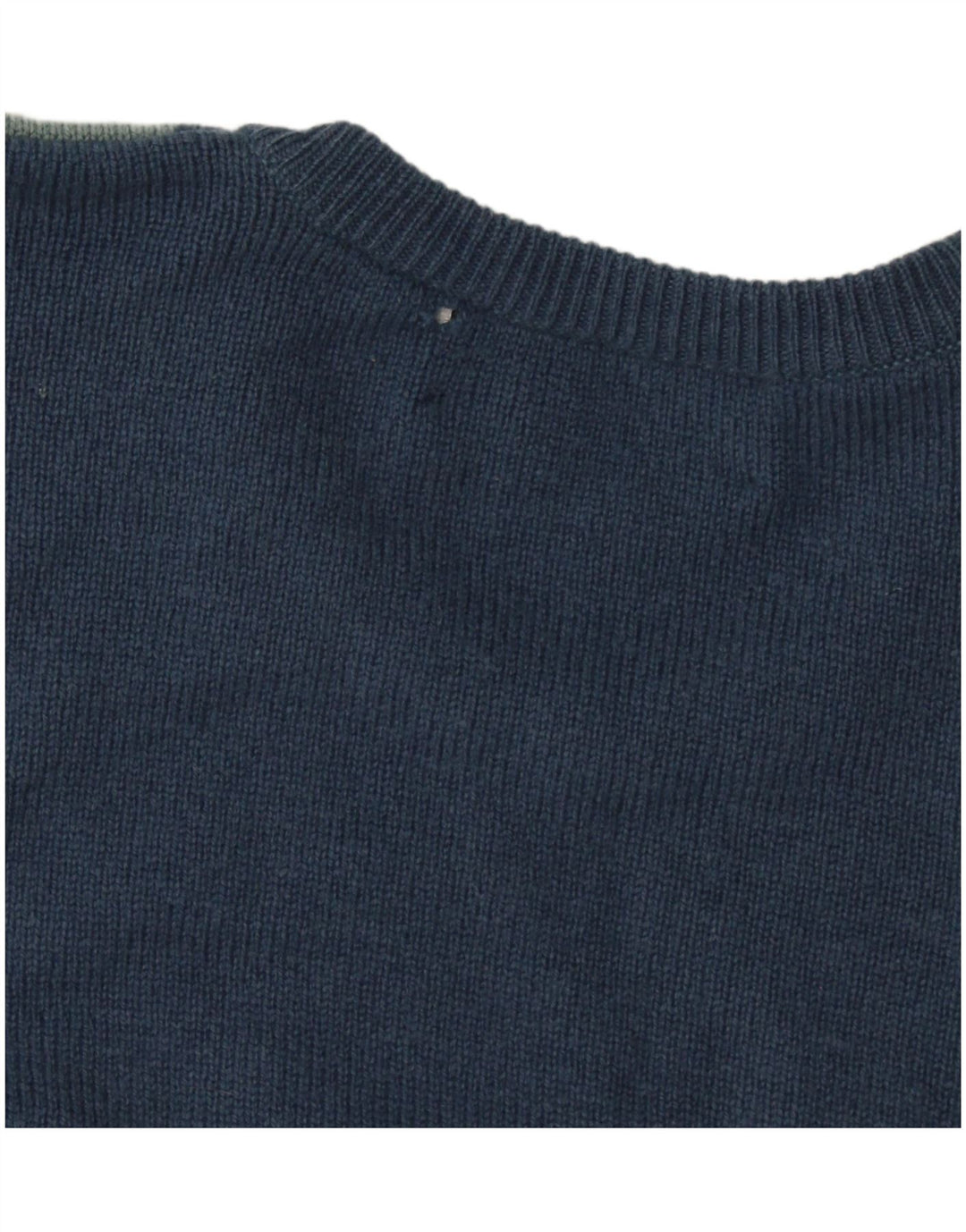 Lyle & Scott Suéter masculino com gola redonda grande azul marinho Argyle/Diamante