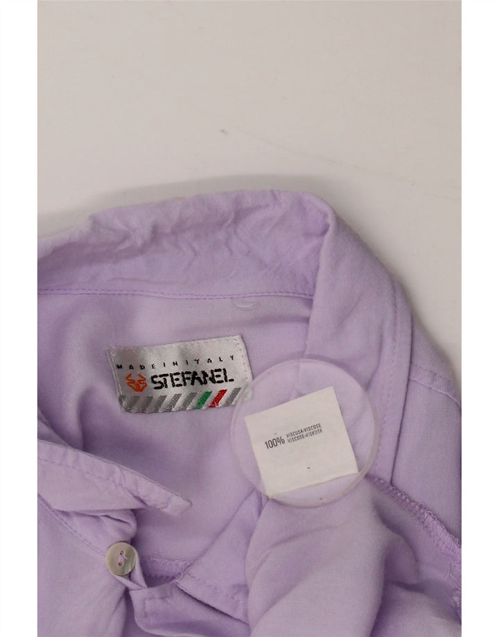 Camisa masculina de manga curta Stefanel grande viscose roxa