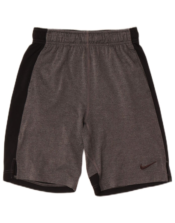 Shorts esportivos Nike Boys Dri Fit 11-12 anos cinza médio colorblock