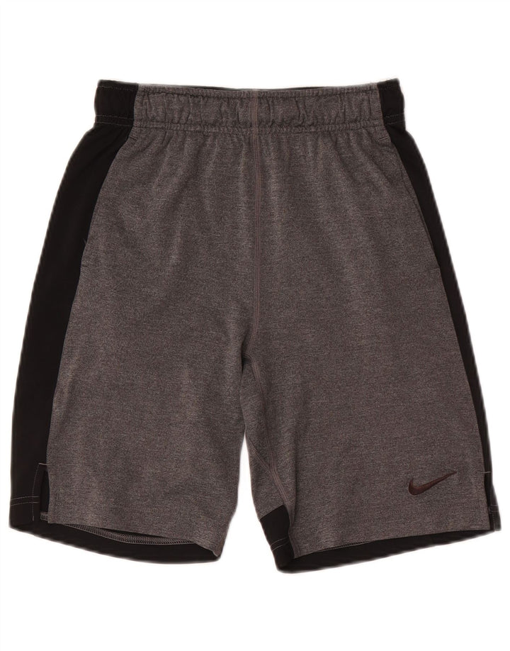 Shorts esportivos Nike Boys Dri Fit 11-12 anos cinza médio colorblock