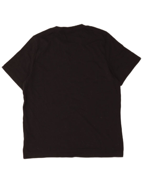 Reebok Mens Graphic T-Shirt Top Grande Algodão Preto