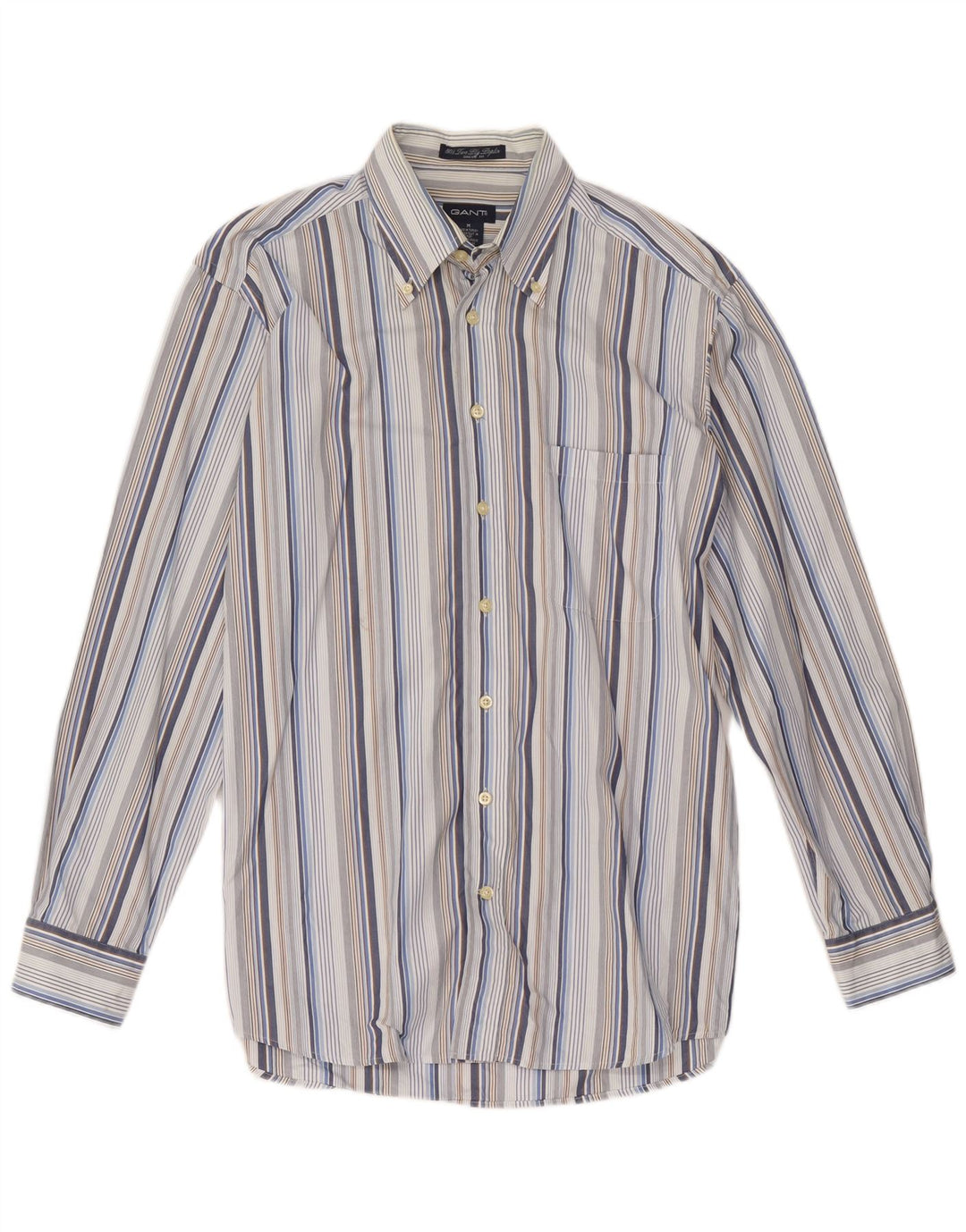 Camisa masculina Gant média listrada multicolorida de algodão