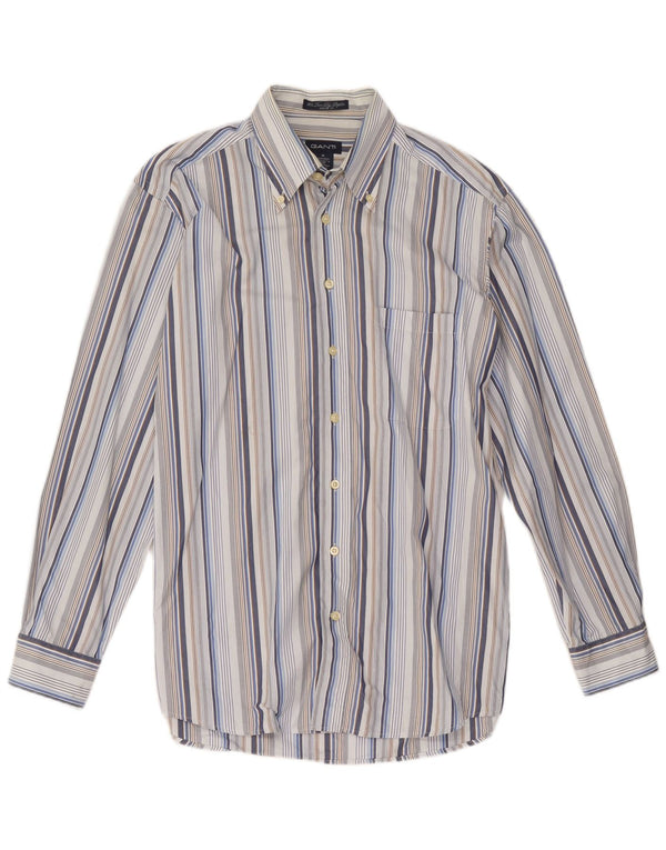 Camisa masculina Gant média listrada multicolorida de algodão