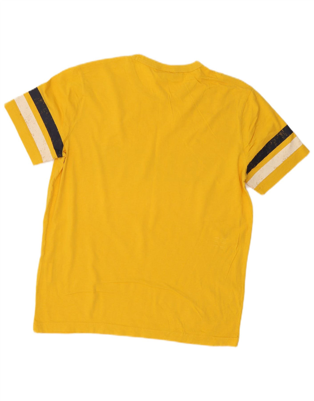 CAMPEÃO Camiseta masculina gráfica Top médio amarelo colorblock algodão