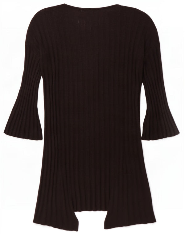 Topshop suéter feminino oversized longline aberto cardigan Reino Unido 10 pequeno preto