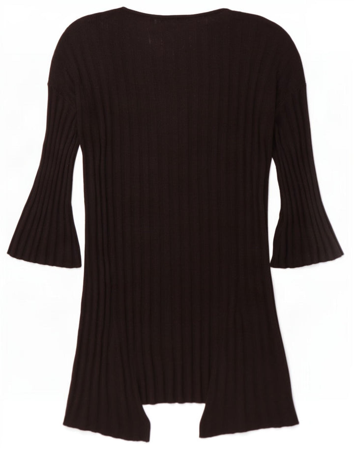 Topshop suéter feminino oversized longline aberto cardigan Reino Unido 10 pequeno preto