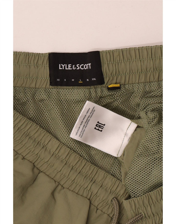 Lyle & Scott Shorts de natação masculino grande nylon cáqui