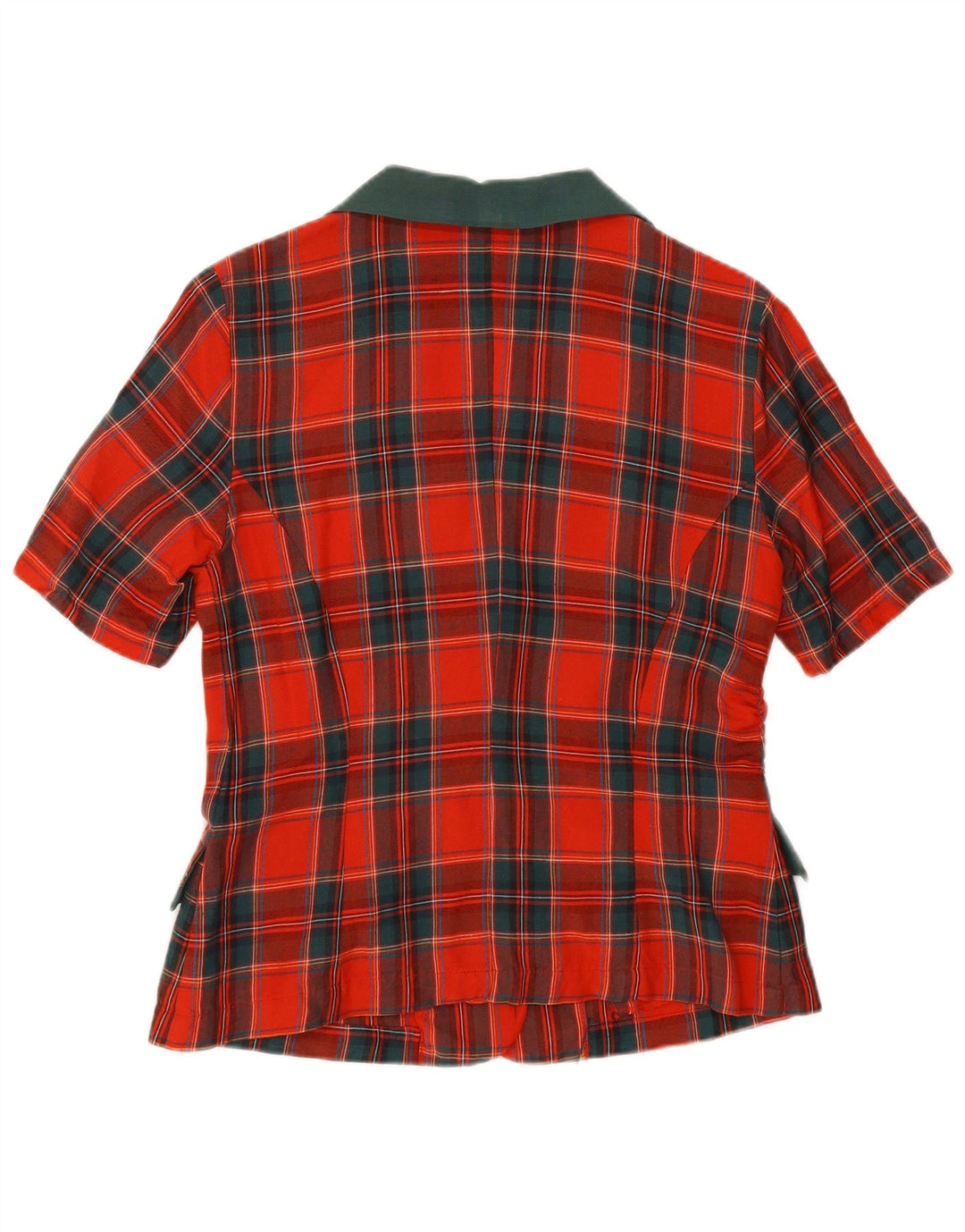 Blazer feminino vintage de manga curta com 2 botões, jaqueta vermelha pequena UK 10