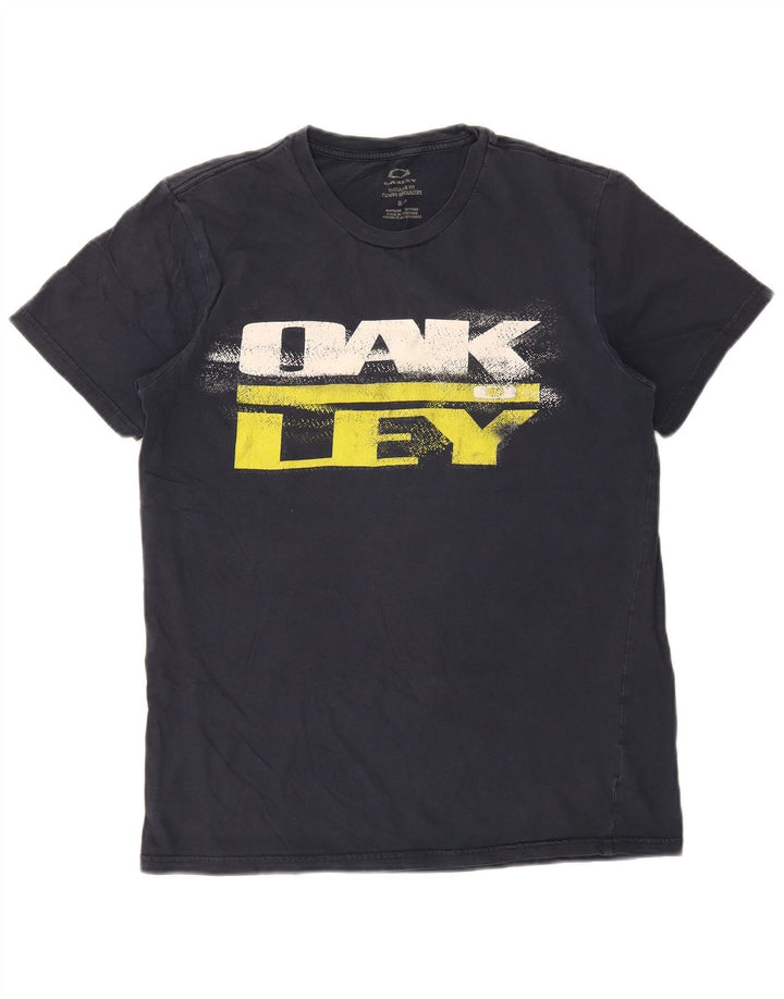 Camiseta gráfica masculina Oakley pequena azul marinho