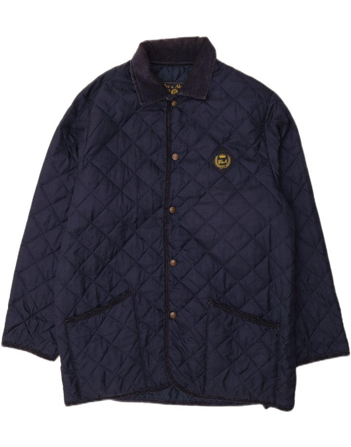 Jaqueta acolchoada masculina WILKES&AKERMAN UK 40 grande azul marinho poliamida
