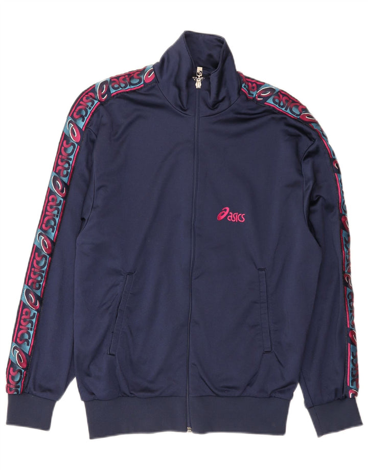 Asics Masculino Graphic Tracksuit Top Jacket IT 46 Pequeno Azul Marinho Colourblock