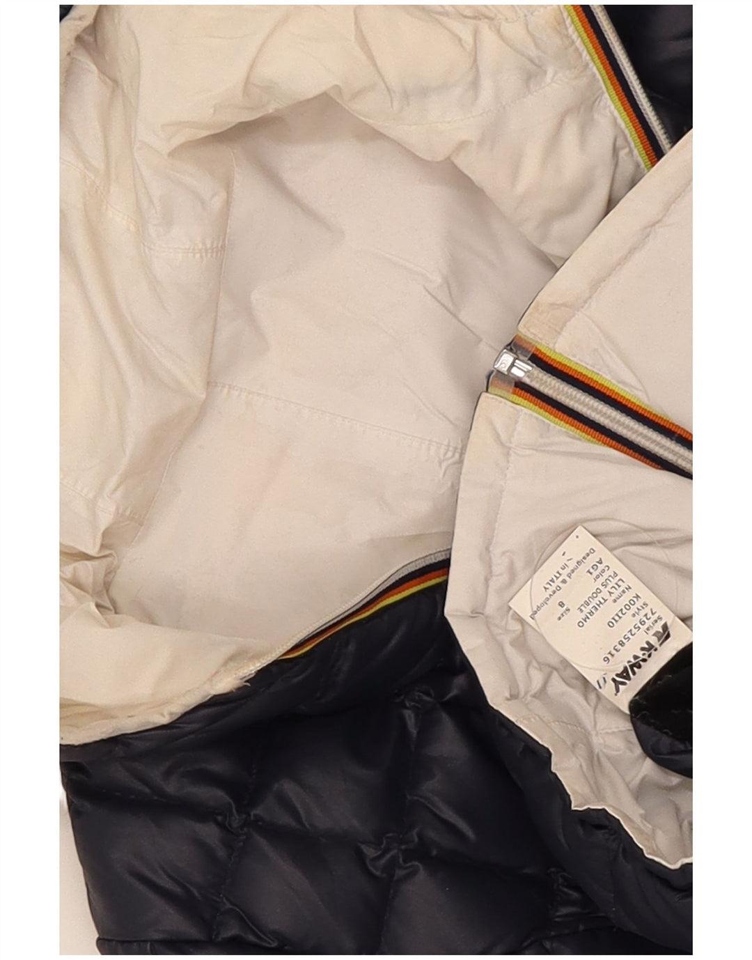 Jaqueta acolchoada com capuz para meninas K-Way 7-8 anos azul marinho