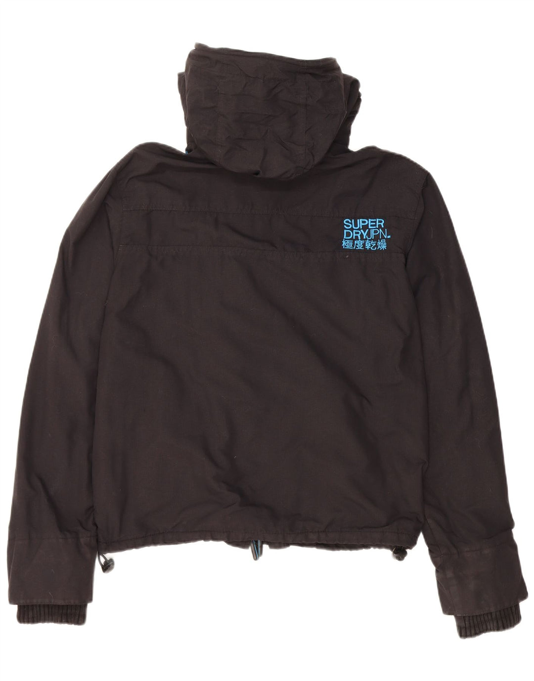 Jaqueta corta-vento masculina Superdry com capuz gráfico Reino Unido 38 médio preto nylon