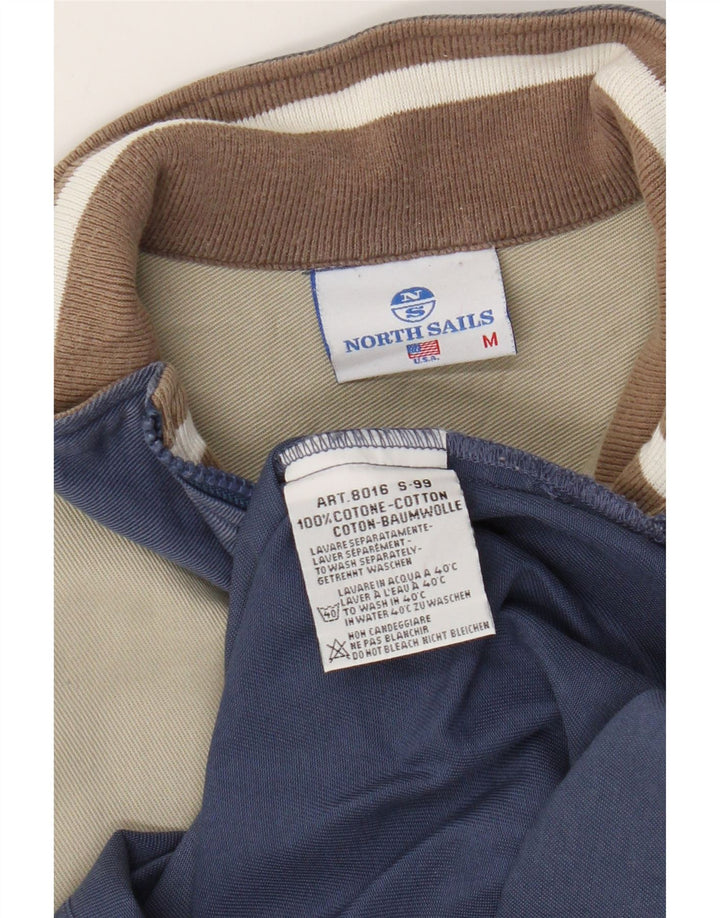 Moletom masculino North Sails com zíper e gola em algodão colorblock azul médio