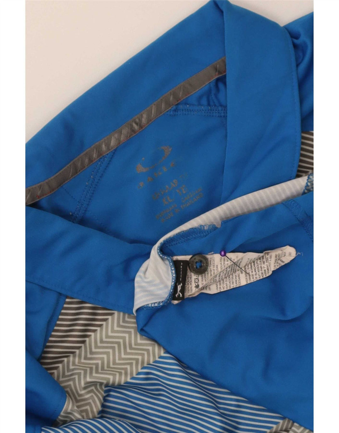Camisa polo masculina Oakley XL poliéster listrado azul