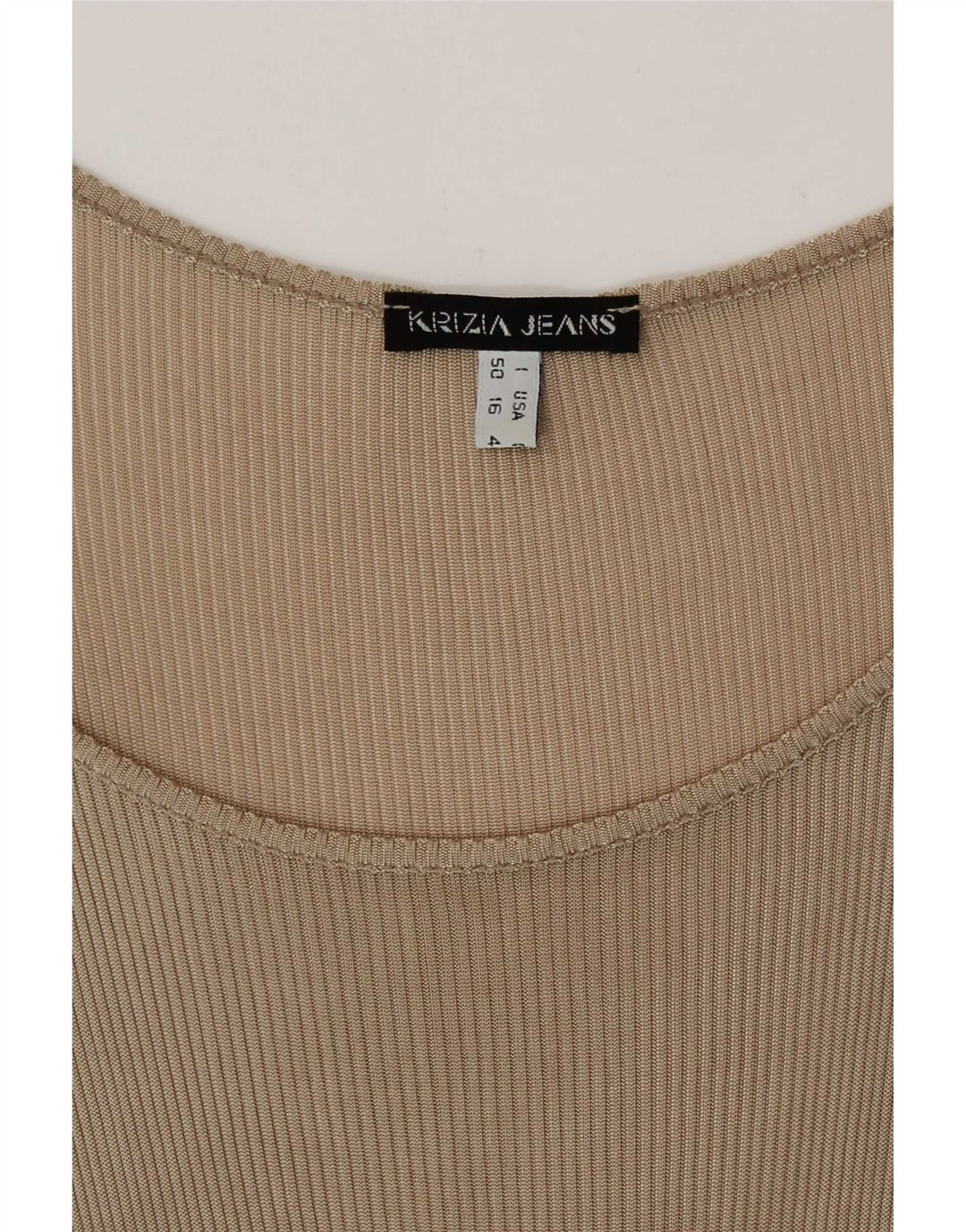 Top colete feminino Krizia UK 20 2XL bege