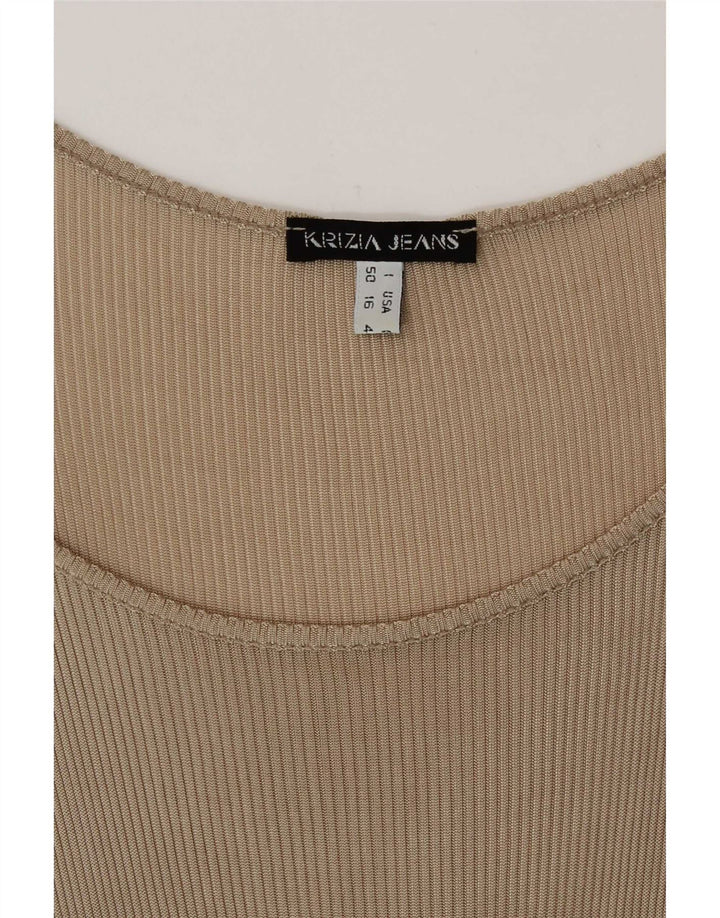 Top colete feminino Krizia UK 20 2XL bege