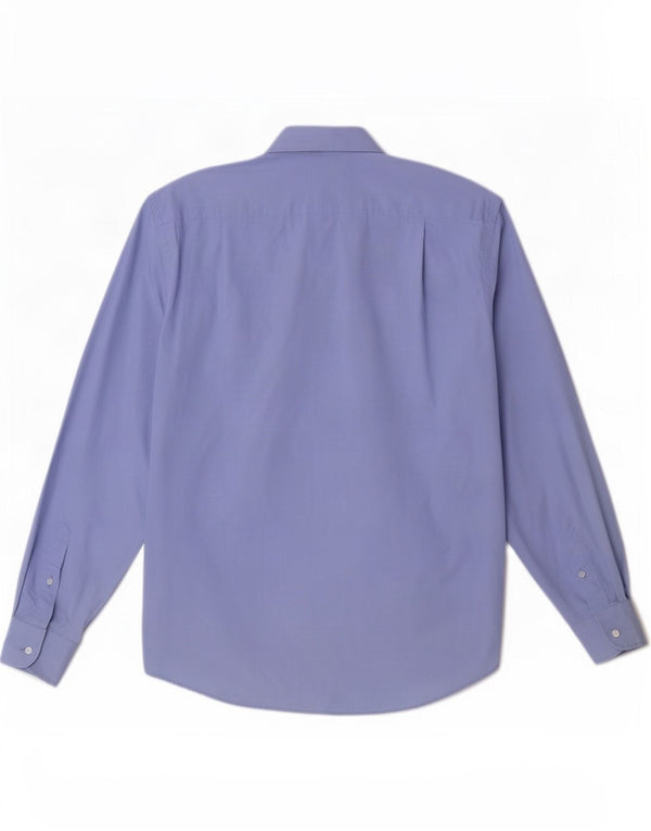 Camisa masculina Hugo Boss tamanho 39 15 1/2 algodão azul médio
