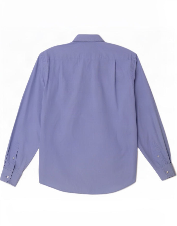 Camisa masculina Hugo Boss tamanho 39 15 1/2 algodão azul médio