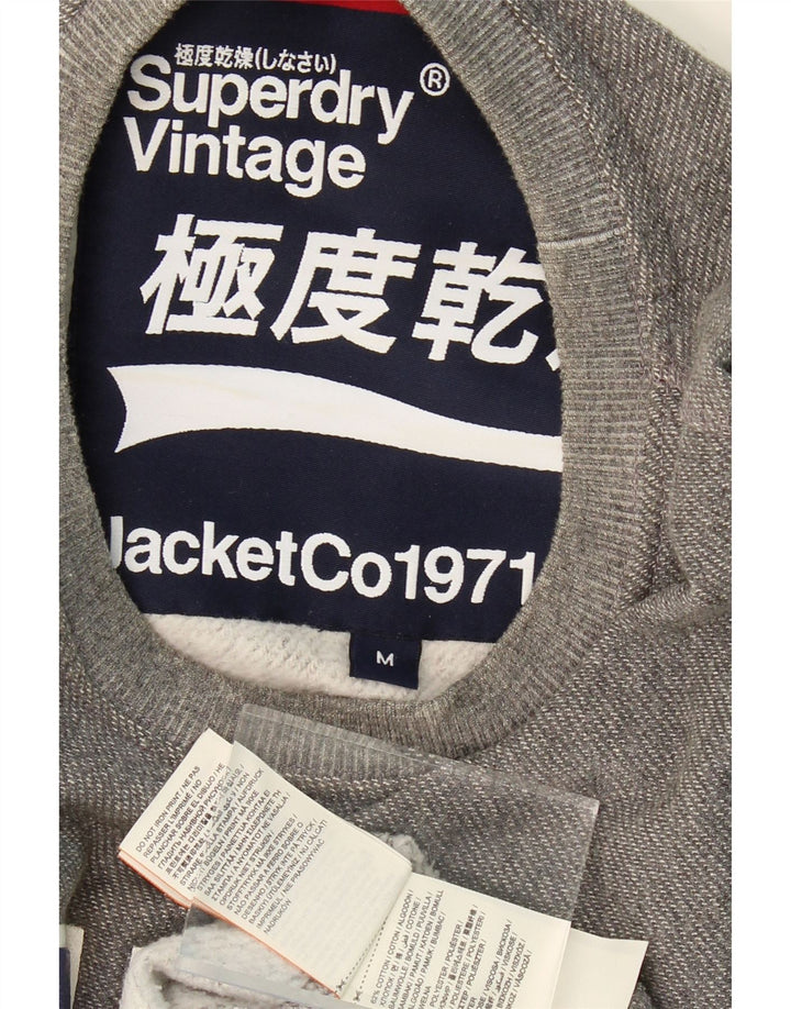 SUPERDRY moletom masculino Osaka State gráfico moletom médio cinza algodão