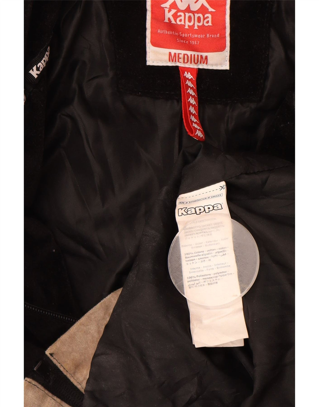 Jaqueta bomber masculina Kappa UK 38 médio preto colorblock algodão