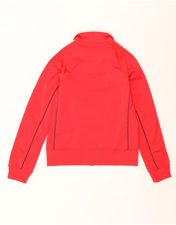 Adidas Womens Tracksuit Top Jacket UK 14 Médio Vermelho Poliéster