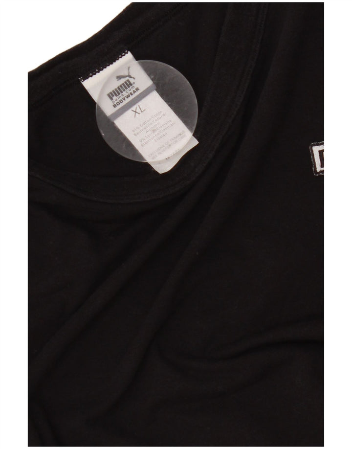 Top feminino PUMA manga comprida UK 18 XL algodão preto