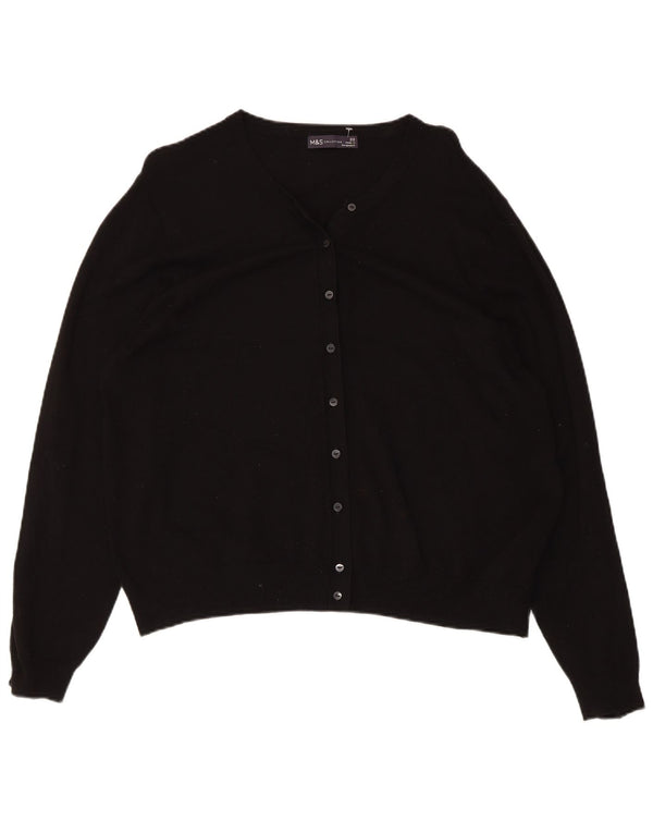 Suéter cardigã feminino Marks & Spencer UK 22 3XL preto viscose