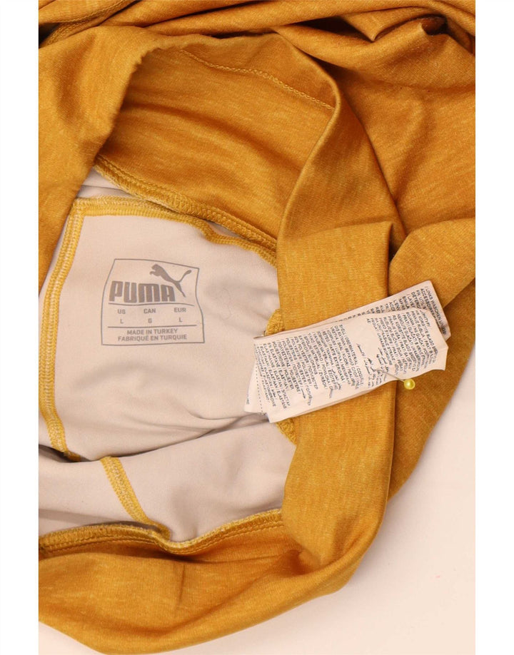 Leggings de estribo feminino Puma UK 14 grande amarelo colorblock poliéster
