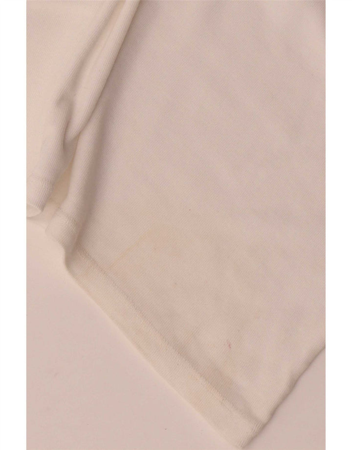 Camiseta feminina Massimo Dutti UK 14 grande bloco colorido branco