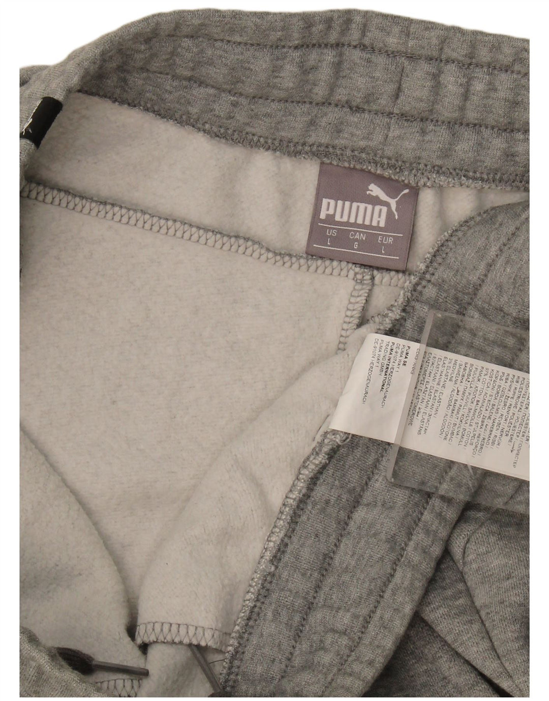 Calça esportiva masculina Puma Joggers grande algodão cinza