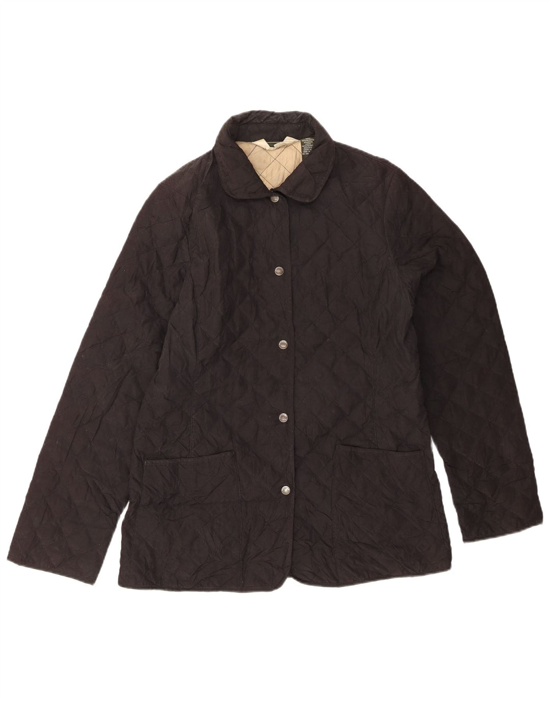 Jaqueta acolchoada feminina EDDIE BAUER UK 12 poliéster preto médio