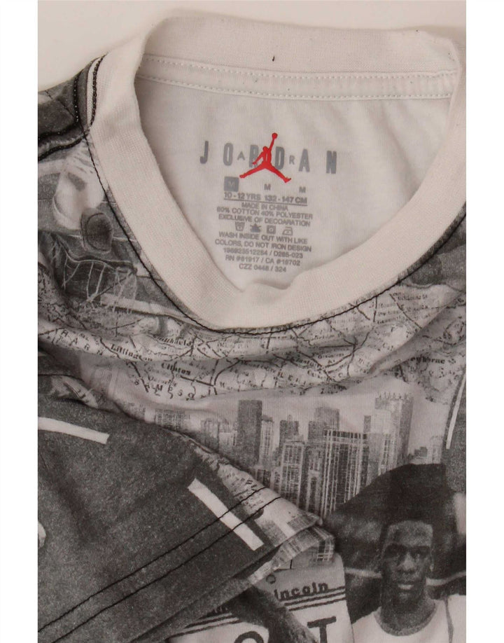 Camiseta Jordan Boys Graphic Top 10-11 Anos Cinza Médio Patchwork Algodão