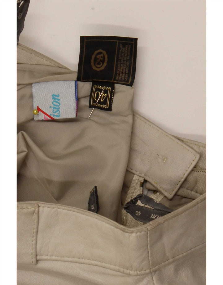 Saia feminina C&A de couro midi EU 40 médio W28 couro bege