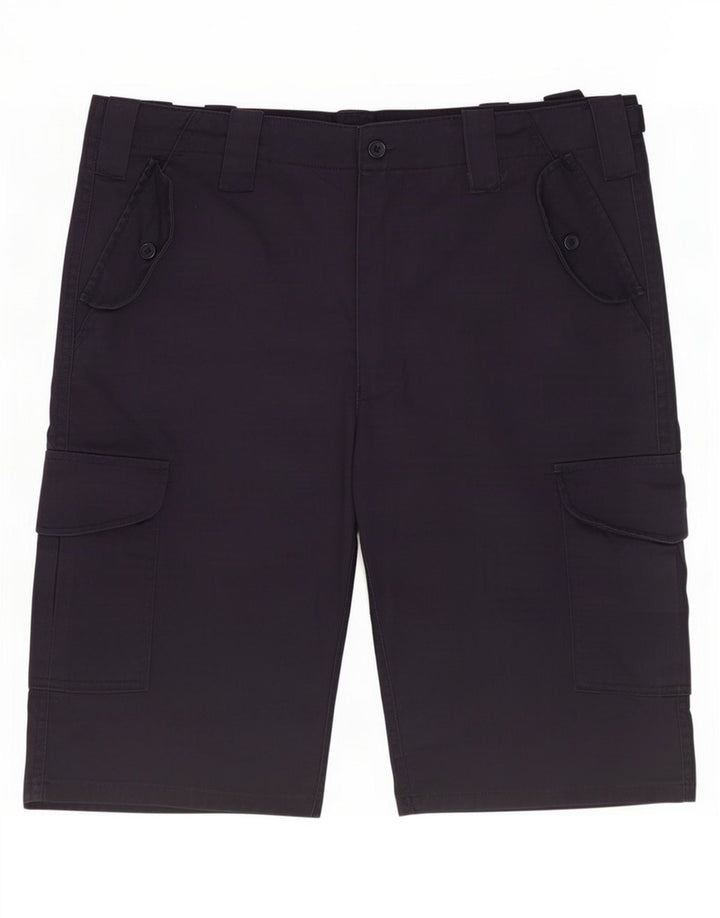 Shorts cargo masculino vintage médio W32 poliéster azul marinho