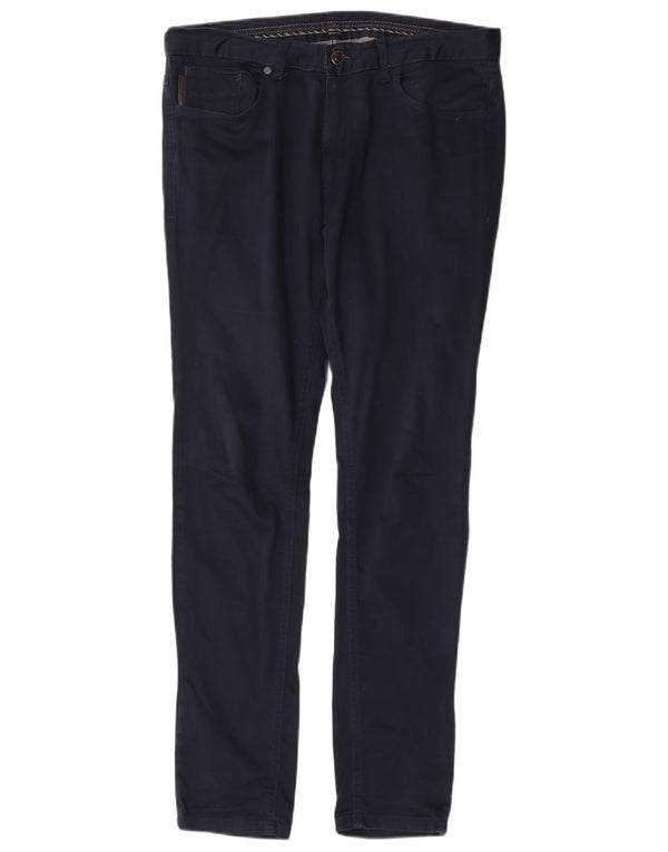 Zara Calça masculina skinny casual UE 42 grande W32 L30 azul marinho