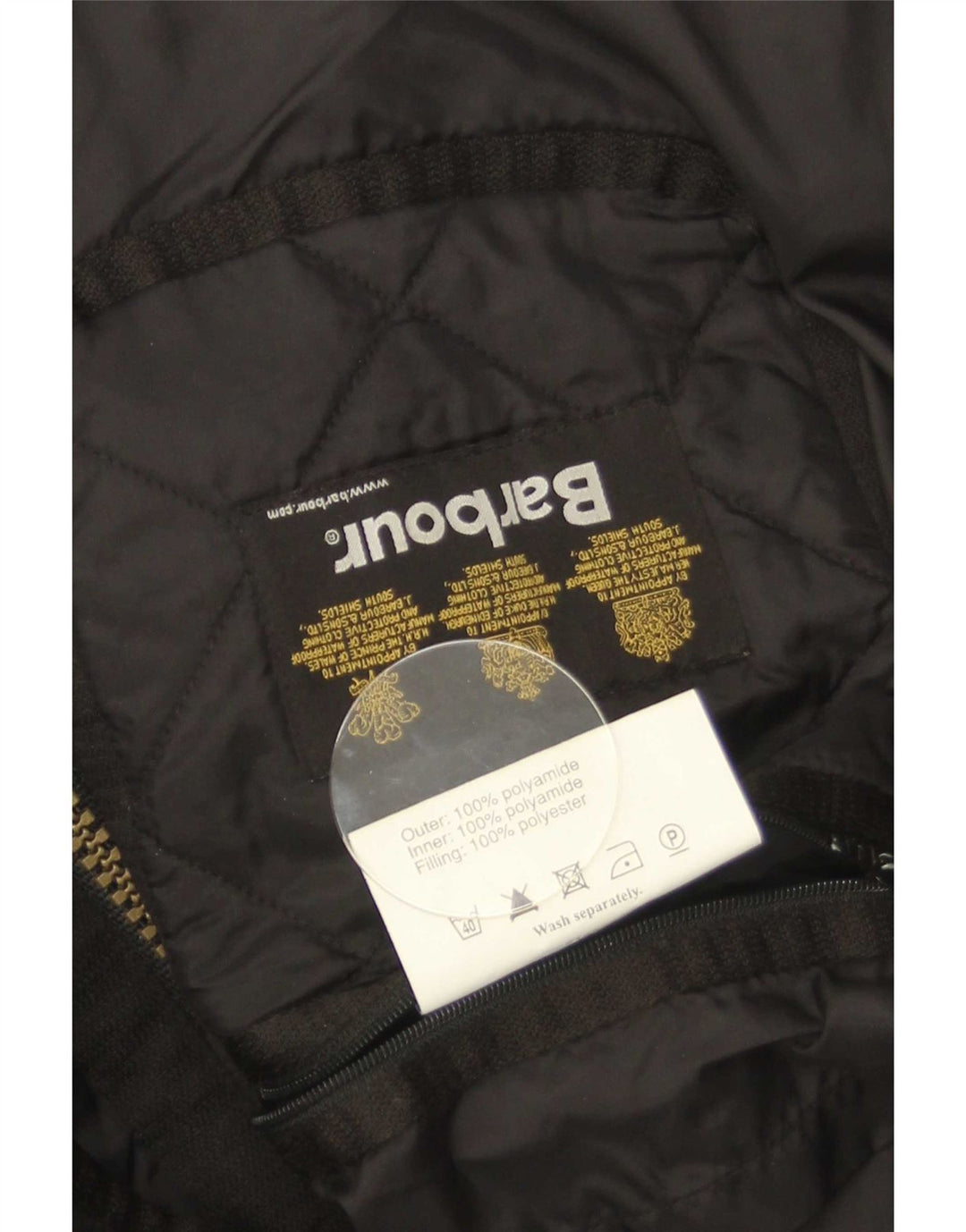 Jaqueta acolchoada masculina Barbour UK 38 poliamida preta média