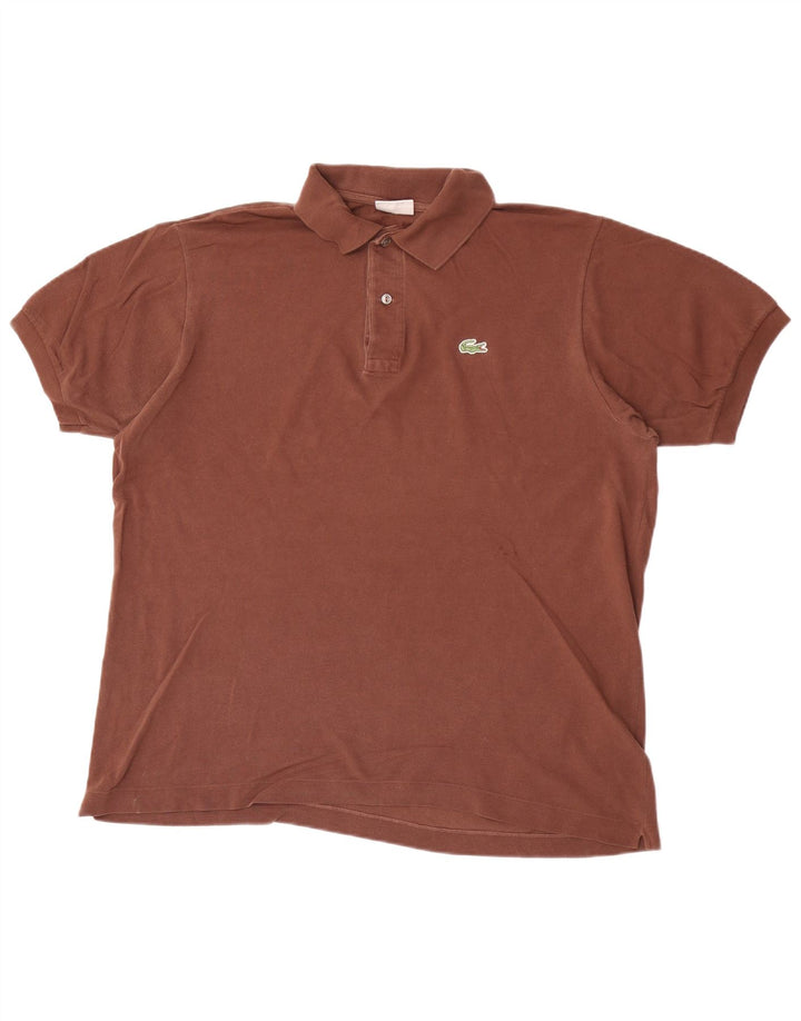 Camisa polo masculina Lacoste tamanho 5 grande algodão marrom
