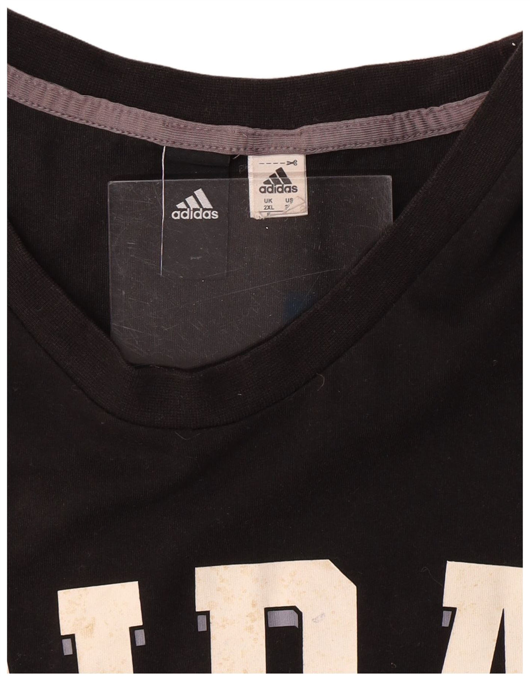 ADIDAS Mens Graphic T-Shirt Top 2XL Algodão Preto